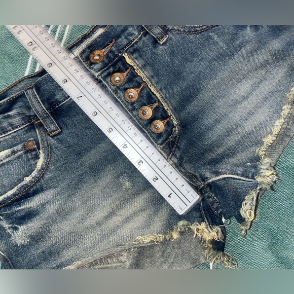 Free People Button Fly Cut Off Jean Shorts 🌵24 - Picture 5 of 6